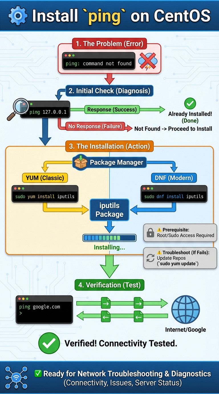 How to Install ping Utility in CentOS